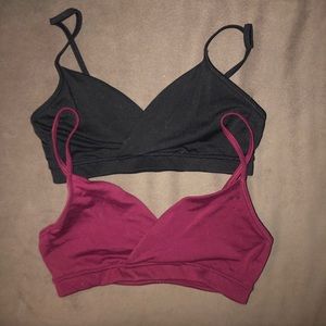 Matching cross bralettes